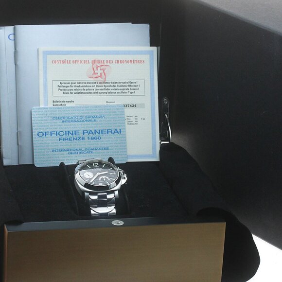 PANERAI Luminor PAM00126 Power reserve date black Dial Automatic Men's_881928 - Picture 1 of 7